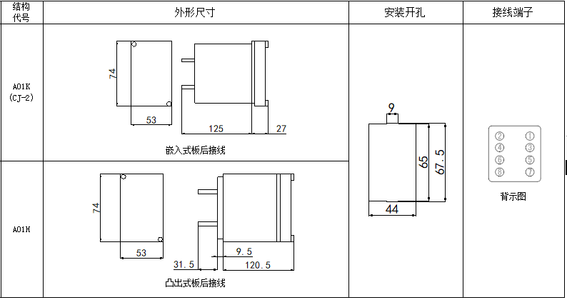 DX-30、DX-30J系列信號繼電器尺寸圖